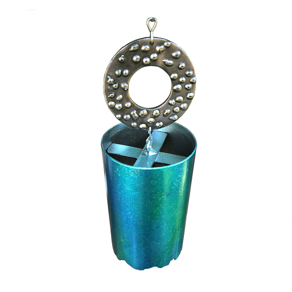 Friendship Bell - Navijo Teal Suprise | Down Home Modern | Friendship Bell, a contemporary, yet rustic, wind bells. Hand-crafted decor for home, deck, patio, greenhouse, or garden. Perfect gift items, stylish home décor.